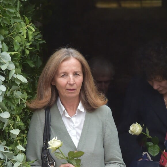 Françoise Vidal ( femme de Jean Rochefort) lors des obsèques de Claude Rich en l'église Saint-Pierre-Saint-Paul d'Orgeval à Orgeval le 26 juillet 2017.26/07/2017 - Orgeval