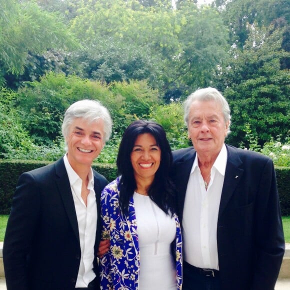 Exclusif - Alain Delon au Sénat à l'initiative de son ami Cyril Viguier pour la dernière de l'émission "Territoires d'infos" à Paris le 20 juillet 2017. Cyril Viguier, ami de très longue date de l'acteur, l'avait convié à déjeuner en compagnie de la Sénatrice de Marseille Samia Ghali.