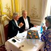 Exclusif - Alain Delon au Sénat à l'initiative de son ami Cyril Viguier pour la dernière de l'émission "Territoires d'infos" à Paris le 20 juillet 2017. Cyril Viguier, ami de très longue date de l'acteur, l'avait convié à déjeuner en compagnie de la Sénatrice de Marseille Samia Ghali.