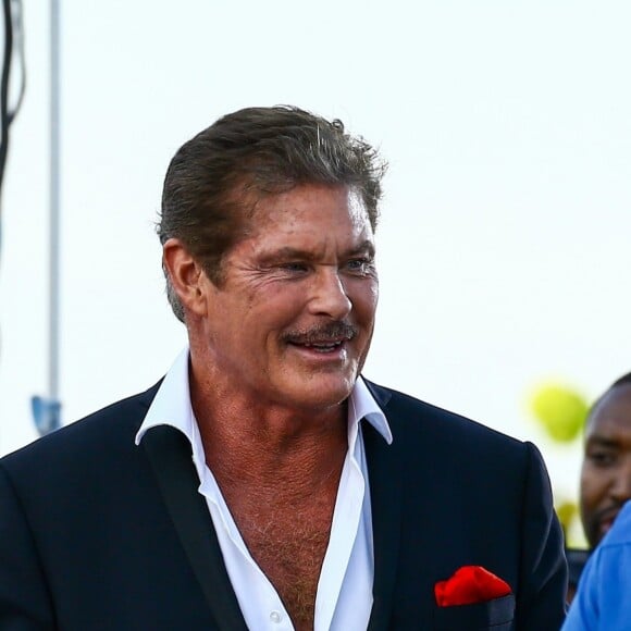 David Hasselhoff - Les acteurs de "Baywatch - Alerte à Malibu" font la promotion du film à Miami Le 13 mai 2017