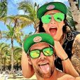 Emilie Nef Naf et son nouveau chéri Bruno Cerella à Playa del Carmen au Mexique, juillet 2016.