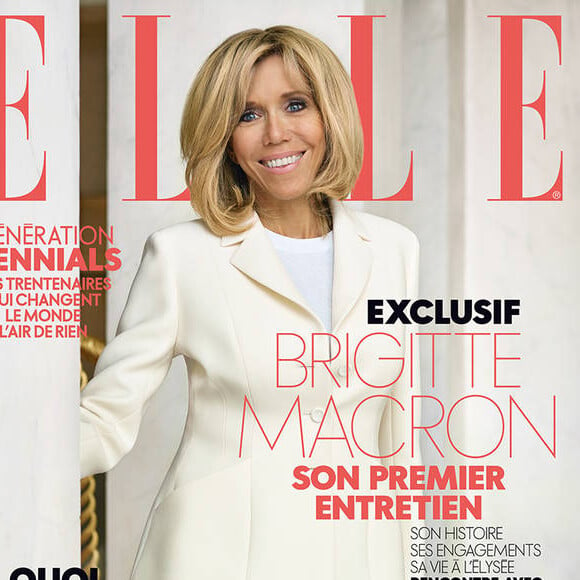 Brigitte Macron en couverture de ELLE, en kiosques le 18 août 2017.