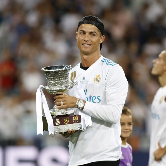 Cristiano Ronaldo. Finale de la Supercoupe d'Espagne "Real Madrid - FC Barcelone" au stade Santiago Bernabeu à Madrid, le 16 août 2017. Le Real Madrid s'est imposé 2 à 0.