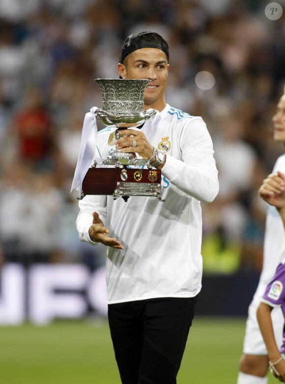 Cristiano Ronaldo. Finale de la Supercoupe d'Espagne "Real Madrid - FC Barcelone" au stade Santiago Bernabeu à Madrid, le 16 août 2017. Le Real Madrid s'est imposé 2 à 0.