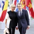 Le Président français Emmanuel Macron et sa femme la première dame Brigitte Macron arrivent au concert de la Neuvième Symphonie de Beethoven à l'Elbphilharmonie de Hamburg, le 7 juillet 2017. © Future-Image/Zuma Press/Bestimage