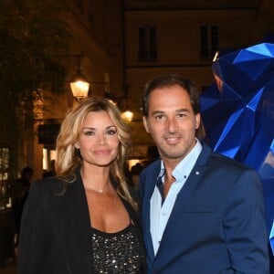 Exclusif - Première sortie de Ingrid Chauvin et son mari Thierry Peythieu depuis la naissance de leur fils Tom à l'iinauguration du Village Royal By Richard Orlinski à Paris le 15 septembre 2016. © Bellak-Moreau/Bestimage