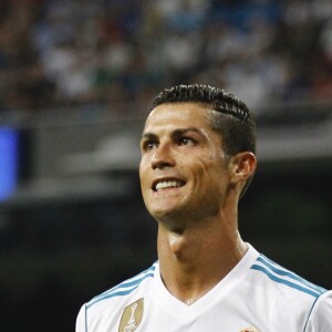 Cristiano Ronaldo. Le Real Madrid remporte le 38ème Trophée Santiago Bernabeu face à la Fiorentina au stade Bernabeu à Madrid, le 23 août 2017.