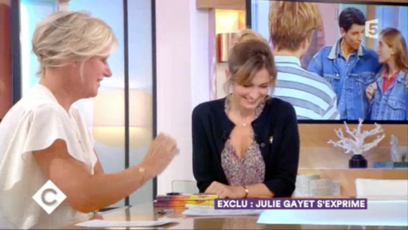 L'animatrice Anne-Elisabeth Lemoine - Julie Gayet invitée de "C à vous" sur France 5, le 28 août 2017.