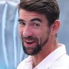 Michael Phelps sur le tournage de "Good Morning America" pour la présentation de sa course contre un requin à New York le 20 juillet 2017