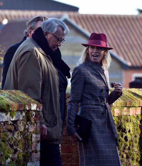 Sir David Tang à la messe dominciale en l'église de Hillington le 17 janvier 2016, en présence de la reine Elisabeth II et du duc d'Edimbourg.