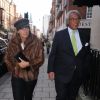 David Tang et sa femme Lucy Tang - Les amis de Kate Moss arrivent pour déjeuner avec elle à l'occasion de son 40e anniversaire à Londres, le 16 janvier 2014.
