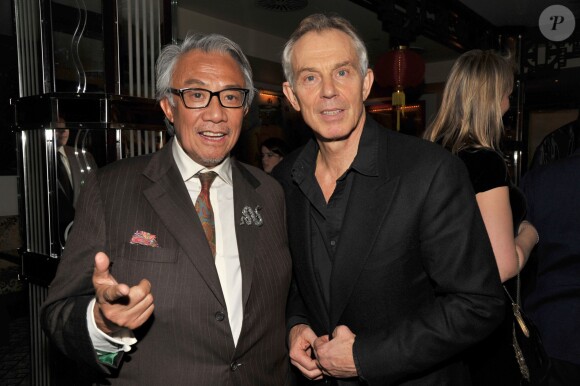 Exclusif - Sir David Tang et Tony Blair - Soirée pour le nouvel an chinois par Sir David et Lady Lucy Tang à l'hotel Dorchester a Londres le 4 février 2013