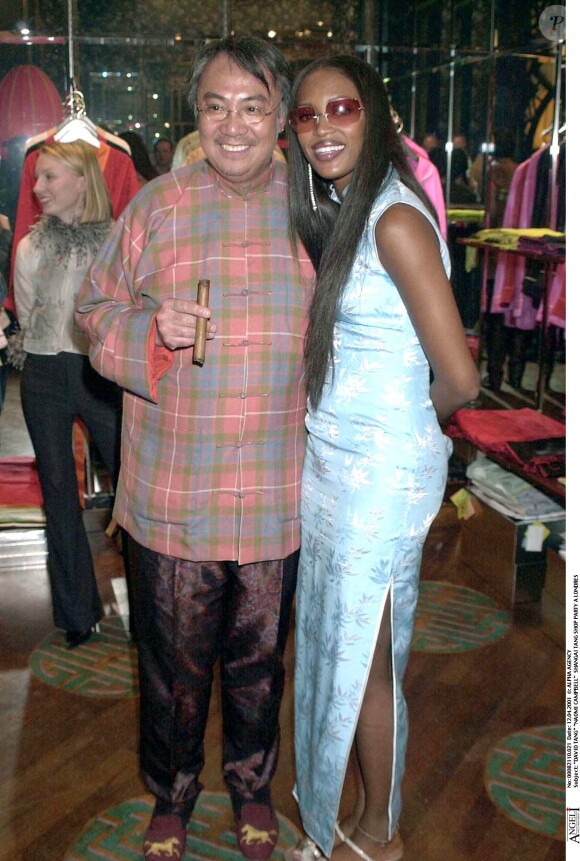 David Tang et Naomi Campbell en avril 2001 à Londres lors d'une soirée lors d'une soirée de la marque Shanghai Tang.