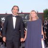 Alexandre Desplat et sa femme Dominique Lemonnier à la première de "The Shape of Water" au 74ème Festival International du Film de Venise (Mostra), le 31 août 2017.