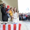 Jeff Goldblum, sa femme Emilie Livingston et leurs fils Charlie Ocean et River Joe - Inauguration de la cabine de Jeff Goldblum sur les planches lors du 43ème Festival du Cinéma Américain de Deauville, France, le 3 septembre 2017.
