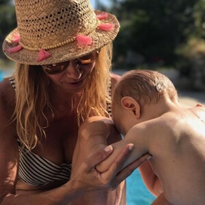 Ingrid Chauvin et son fils Tom, à Sète, le 18 juin 2017