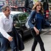 Exclusif - No Web - Carla Bruni-Sarkozy et son mari l'ancien Président Nicolas Sarkozy quittent un hôtel de New York le 14 juin 2017.