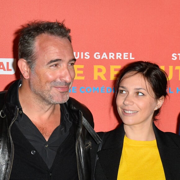 Jean Dujardin et sa compagne Nathalie Péchalat - Avant-première du film "Le Redoutable" au cinéma du Panthéon à Paris, France, le 11 septembre 2017. © Coadic Guirec/Bestimage