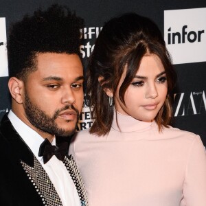 Selena Gomez et son compagnon The Weeknd lors de la soirée "ICONS By C. Roitfeld" à New York le 8 septembre 2017.