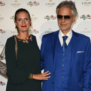 Veronica Berti et son mari Andrea Bocelli au dîner caritatif à la Villa Madama dans le cadre de la Celebrity Fight Night à Venise, le 9 septembre 2017.