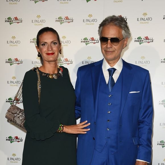 Veronica Berti et son mari Andrea Bocelli au dîner caritatif à la Villa Madama dans le cadre de la Celebrity Fight Night à Venise, le 9 septembre 2017.