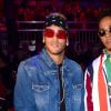 Lewis Hamilton et Neymar Jr au défilé "Rock Circus" de Tommy Hilfiger, à Londres, le 19 septembre 2017
