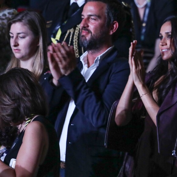 Meghan Markle a assisté le 23 septembre 2017 à la cérémonie d'ouverture des 3e Invictus Games fondés par le prince Harry, à Toronto, en compagnie de son ami Markus Anderson. Son boyfriend le prince Harry était installé dix-huit rangs devant elle, au côté de Melania Trump et derrière Justin Trudeau.