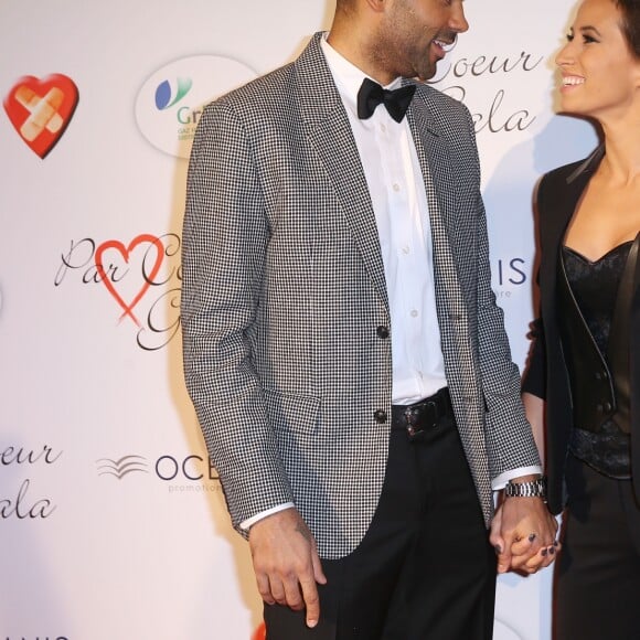 Tony Parker et sa femme Axelle au gala "Par Coeur" pour les 10 ans de l'association "Cekedubonheur" au pavillon d'Armenonville à Paris le 24 septembre 2015