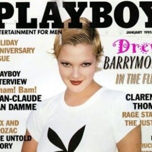 Drew Barrymore en couverture de Playboy, en 1995.