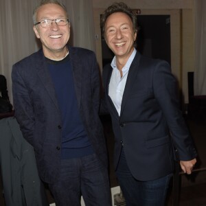 Laurent Ruquier et Stéphane Bern - Conférence de rentrée de la station de radio RTL à Paris. Le 13 septembre 2017 © Coadic Guirec / Bestimage