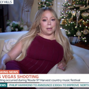 Mariah Carey interviewée en duplex de Los Angeles pour l'émission anglaise "Good Morning Britain" le 2 octobre 2017