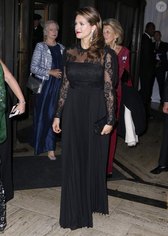 La princesse Madeleine de Suède, enceinte, à la soirée de gala de la World Childhood Foundation au restaurant Cipriani à New York, le 2 octobre 2017 © Charles Guerin-Morgan Dessalles/Bestimage