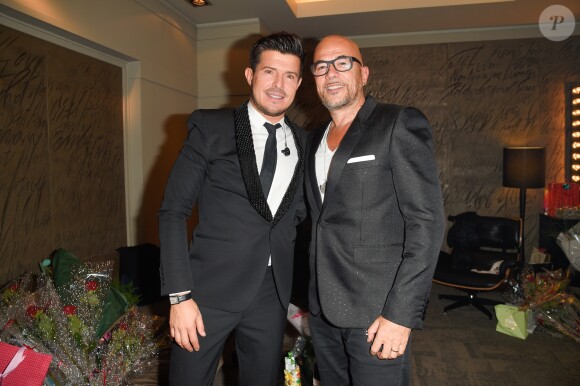Exclusif - Vincent Niclo et Pascal Obispo - Vincent Niclo en concert à l'Olympia lors de sa tournée "Entre vous et moi" à Paris le 30 septembre 2017. C'est la 4e fois en 5 ans que l'artiste se produit sur la célèbre scène de l'Olympia. © Coadic Guirec/Bestimage