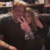 Johnny Hallyday en studio avec sa fille Laura Smet, à Paris. Instagram, le 4 octobre 2017.