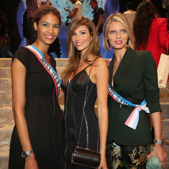 Chloé Mortaud, Alexandra Rosenfeld, Sylvie Tellier - Arrivées au dernier défilé de mode "Jean-Paul Gaultier", collection prêt-à-porter printemps-été 2015, au Grand Rex à Paris. Le 27 septembre 2014.