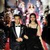 Cameron Dallas et Sonia Ben Ammar défilent à Milan pour le "Secret show" de la maison Dolce & Gabbana pour la collection printemps-été 2018 le 23 septembre 2017.