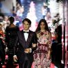 Brandon Thomas Lee (fils de Pamela Anderson) et Coco König défilent à Milan pour le "Secret show" de la maison Dolce & Gabbana pour la collection printemps-été 2018 le 23 septembre 2017.