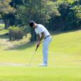Exclusif - Adam Levine fait du golf avec des amis à Rio de Janeiro au Brésil, le 18 septembre 2017.