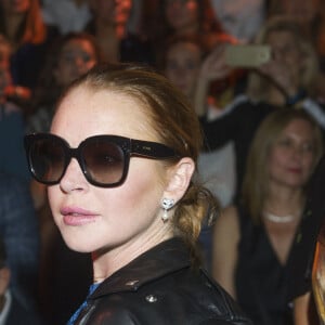 Lindsay Lohan au défilé Angel Schlesser lors de la Fashion Week de Madrid, Espagne, le 15 septembre 2017.