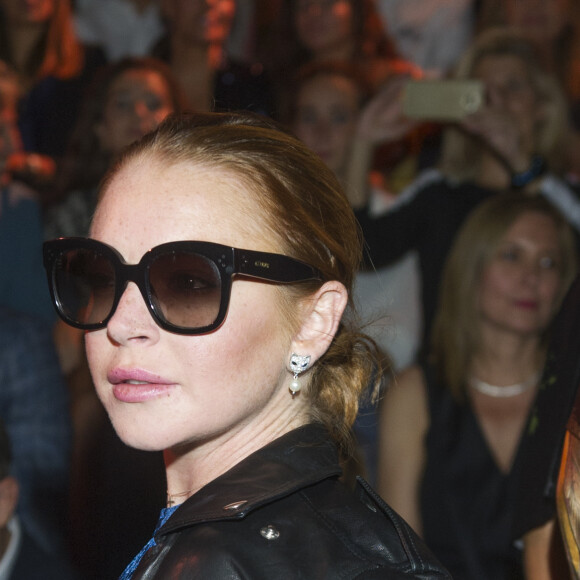 Lindsay Lohan au défilé Angel Schlesser lors de la Fashion Week de Madrid, Espagne, le 15 septembre 2017.