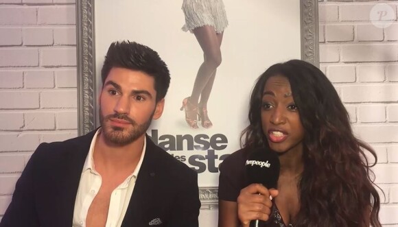Hapsatou Sy et Jordan Mouillerac de "Danse avec les stars 8" en interview pour "Purepeople", 28 septembre 2017