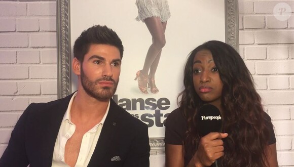 Hapsatou Sy et Jordan Mouillerac de "Danse avec les stars 8" en interview pour "Purepeople", 28 septembre 2017