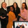 Gérard Depardieu, Chantelle Broomes, Roxane Depardieu et Karine Silla - Inauguration de l'exposition de Roxane Depardieu, baptisée "Mr Otto Noselong", au sein de la galerie Catherine Houard à Paris le 31 mars 2016