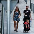 Exclusif - Lionel Messi, sa femme Antonella Roccuzzo avec leurs fils, Mateo et Thiago et les enfants de L. Suárez et sa femme S. Balbi, Benjamin et Delfina - Barcelone, le 22 août 2017.