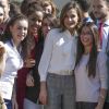 La reine Letizia d'Espagne visite l'école "Segundo Chomon" à Teruel, le 27 septembre 2017.