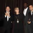 Olivier Nakache, Meryl Streep, Omar Sy, Eric Toledano, Harvey Weinstein lors de la soirée de soutien pour la fondation "Christopher &amp; Dana Reeve" à New York, le 28 octobre 2012.