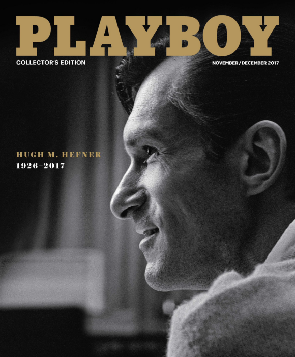 Hiugh Hefner, en couverture de Playboy - novembre/décembre 2017.