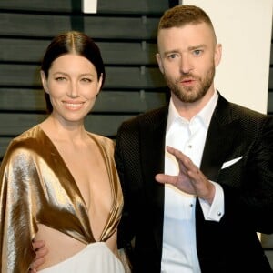 Jessica Biel et son mari Justin Timberlake - People à la soirée Vanity Fair en marge de la cérémonie des Oscar 2017 à Los Angeles le 26 février 2017.