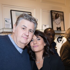 Exclusif - Pierre Ménès et Estelle Denis - Lancement de la collection capsule "Max & Moi vu par Valérie Benaïm" à Paris, le 20 octobre 2017. © Cyril Moreau/Bestimage