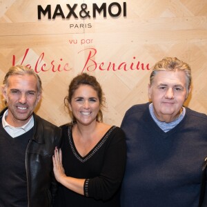 Exclusif - Paul Belmondo et sa femme Luana, Valérie Benaïm, Pierre Ménès et sa compagne Mélissa Acosta - Lancement de la collection capsule "Max & Moi vu par Valérie Benaïm" à Paris, le 20 octobre 2017. © Cyril Moreau/Bestimage